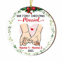 Personalized Couple Christmas Engaged Married Circle Ornament OB293 81O47 thumb 1