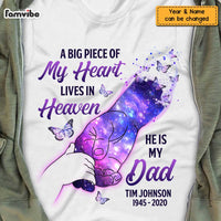 Personalized My Dad Lives In Heaven Memorial T Shirt JL291 73O47 thumb 1
