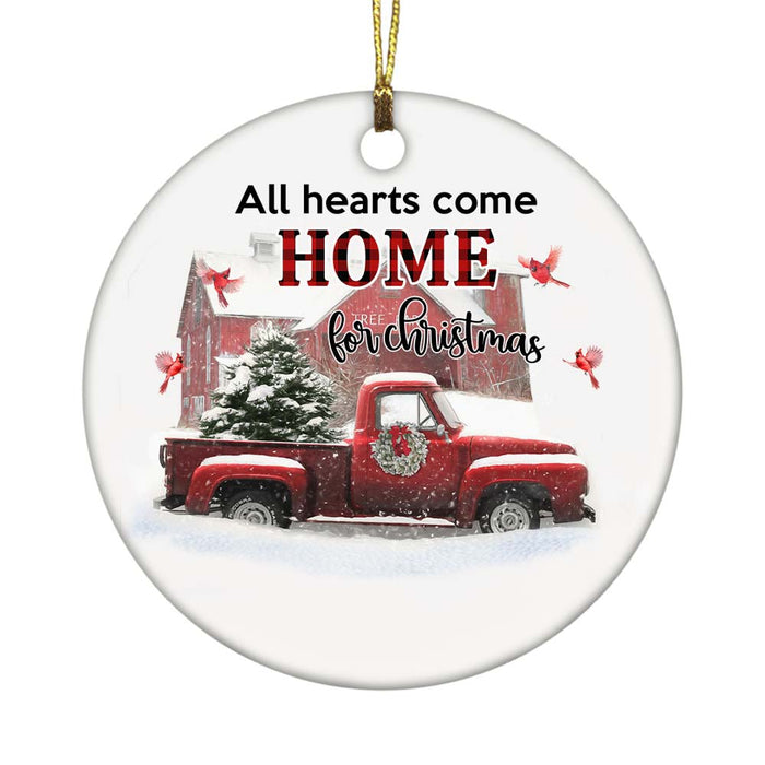 Personalized Memo All Heart Come Home For Christmas Circle Ornament NB264 30O75 1