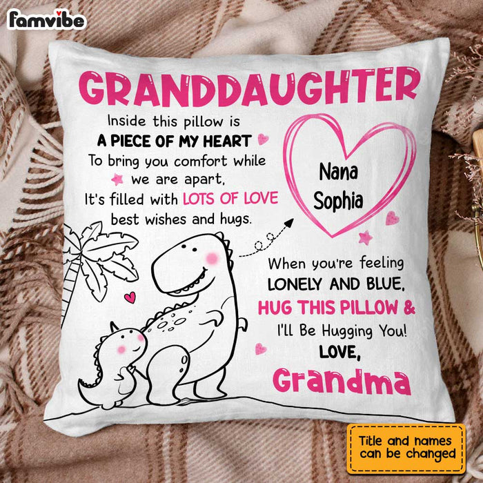 Personalized Granddaughter Dinosaur Drawing Pillow AP52 30O47 1