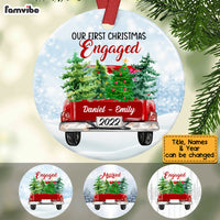 Personalized Couple First Christmas Red Truck Circle Ornament SB61 81O53 thumb 1