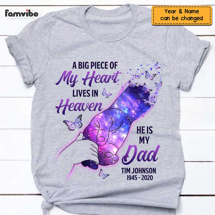 Personalized My Dad Lives In Heaven Memorial T Shirt JL291 73O47 1