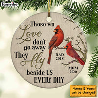 Personalized Cardinal Memo Mom Dad Circle Ornament SB63 81O58 thumb 1