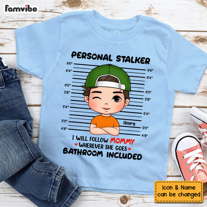 Personalized Cute Personal Stalker Kid T Shirt 24344 1