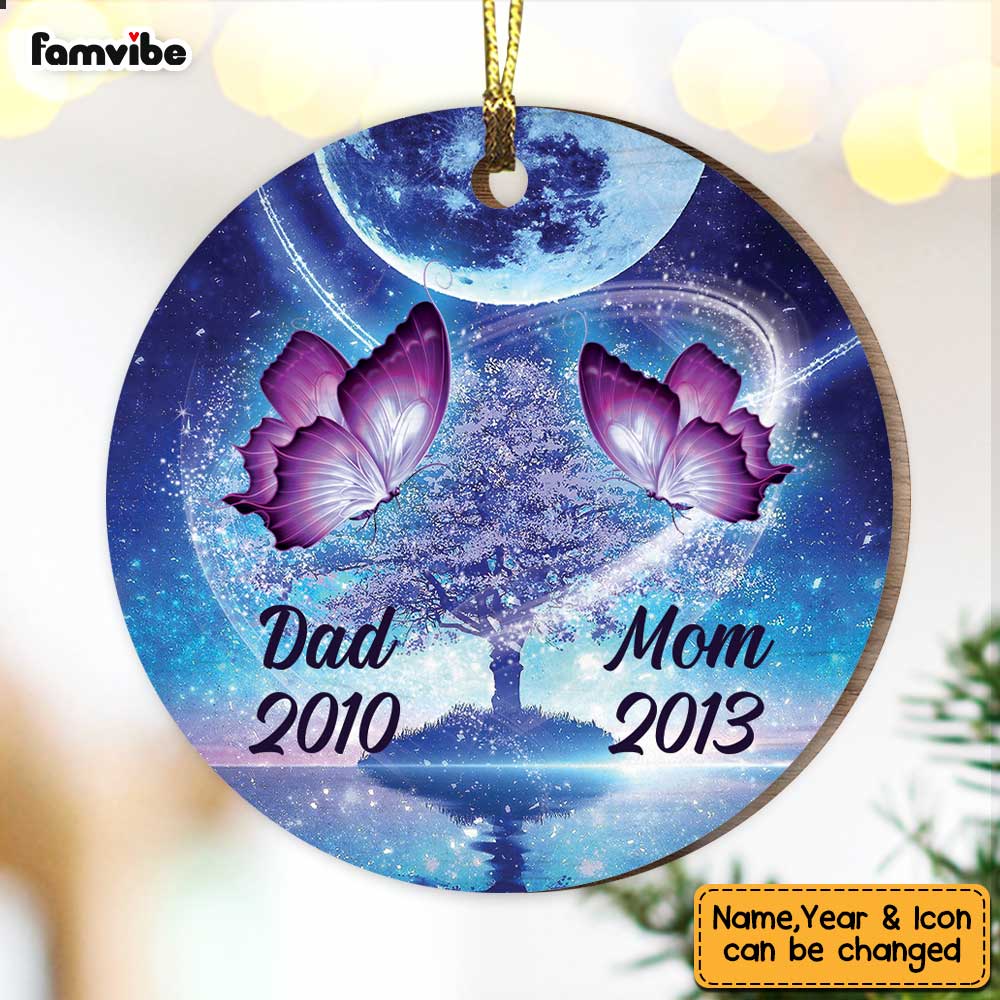 Personalized Butterfly Memorial Mom Dad Ornament SB71 87O36