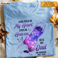 Personalized My Dad Lives In Heaven Memorial T Shirt JL291 73O47 thumb 1
