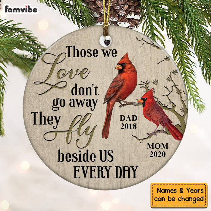 Personalized Cardinal Memo Mom Dad Circle Ornament SB63 81O58 1