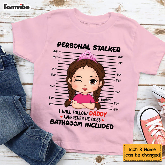 Personalized Cute Personal Stalker Kid T Shirt 24344 1