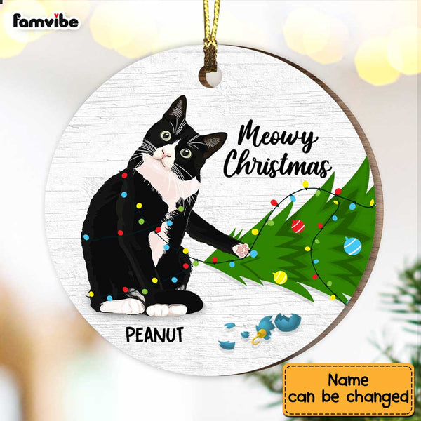 Personalized Tuxedo Cat Christmas Ornament: Charming Feline Gift - Famvibe