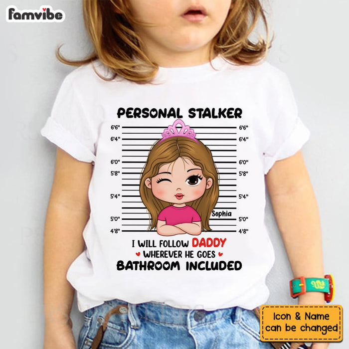Personalized Cute Personal Stalker Kid T Shirt 24344 1