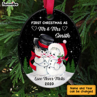 Personalized First Christmas Snowman Couple  Ornament OB21 85O47 thumb 1