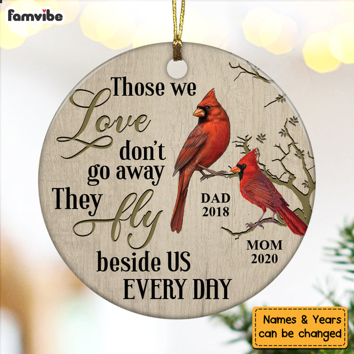 Personalized Cardinal Memo Mom Dad Circle Ornament SB63 81O58 1