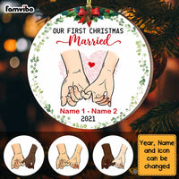 Personalized Couple Christmas Engaged Married Circle Ornament OB293 81O47 thumb 1