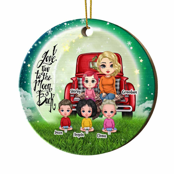 Personalized I Love You To The Moon And Back Grandma Family Circle Ornament SB152 58O67 1