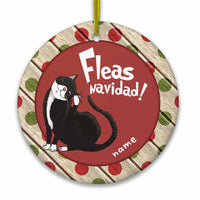 Personalized Christmas Cat Fleas Navidad Circle Ornament OB241 24O66 thumb 1