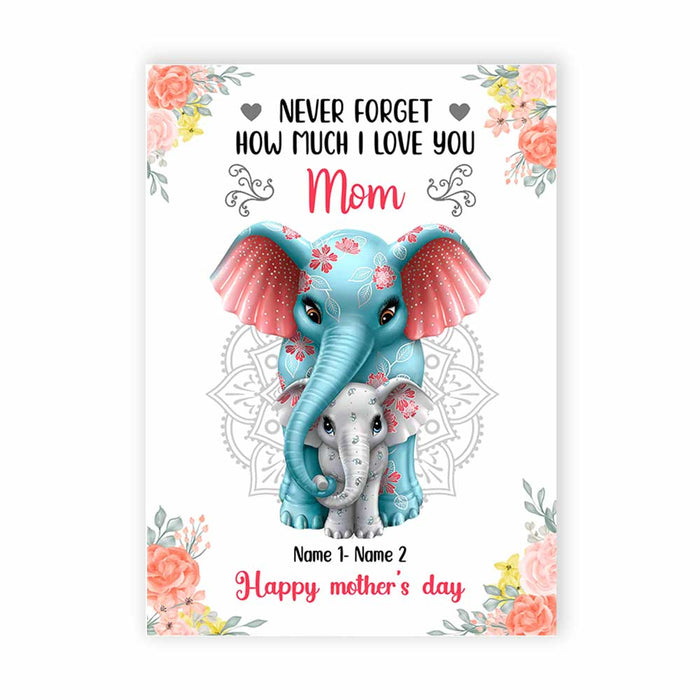 Personalized Elephant Mom Grandma Mother's Day Card MR143 95O28 1