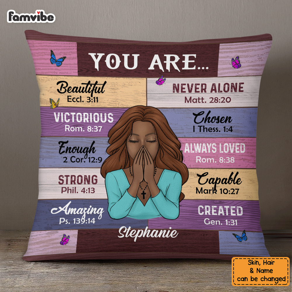 Personalized Daughter Bible Verses God Says You Are Pillow DB23 58O53