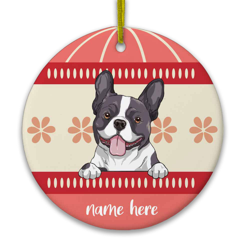 Personalized Dog Christmas Circle Ornament OB253 24O66