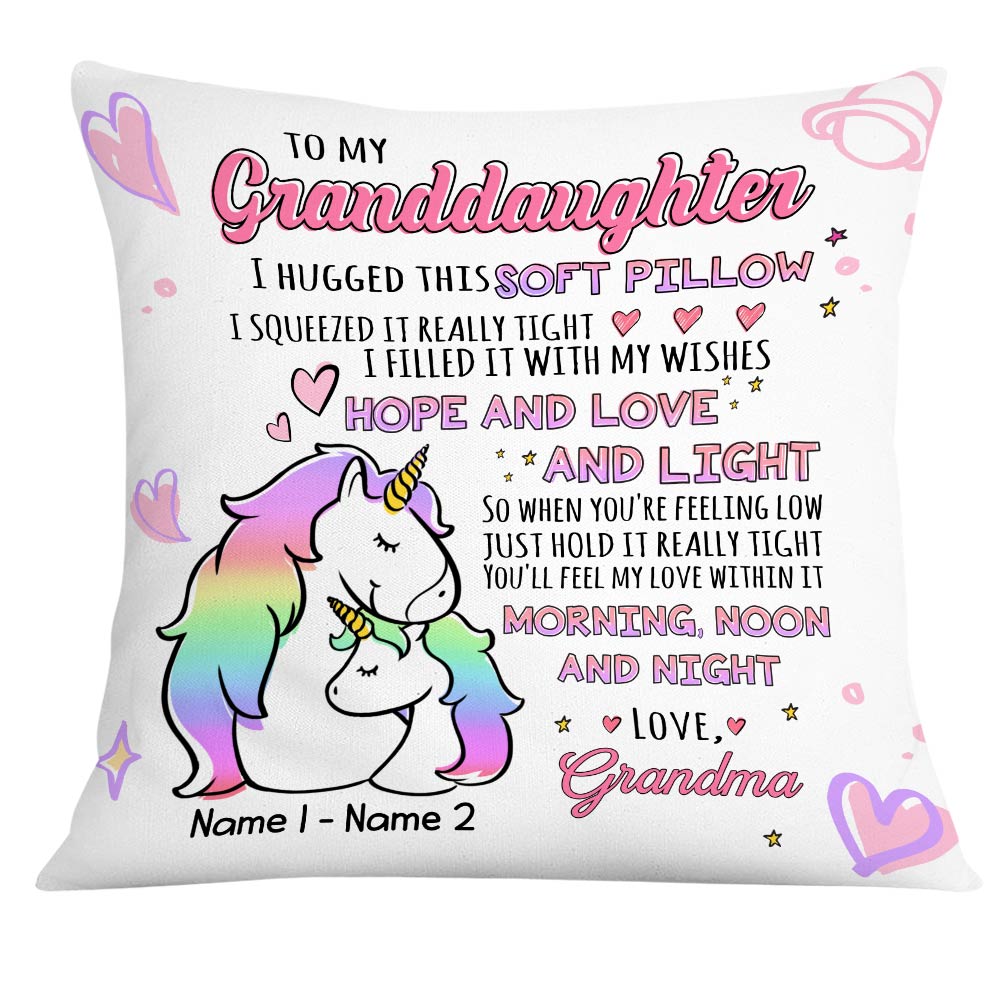 Personalized Mom Grandma Hug This Unicorn Drawing Pillow AP83 23O28