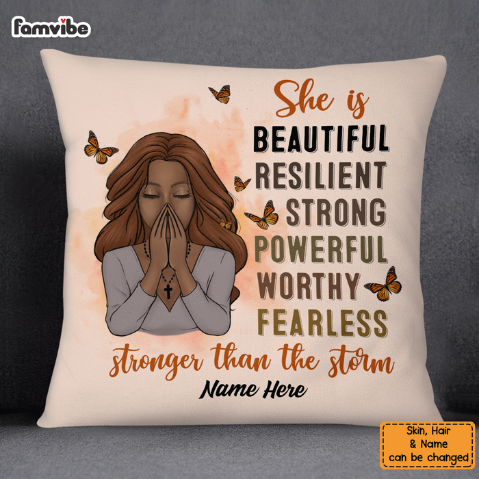 Personalized BWA She Is Stronger Than The Storm Pillow NB271 23O58 1