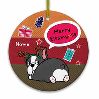 Personalized Dog Merry Christmas Circle Ornament OB252 24O66 thumb 1