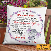 Personalized Elephant To My Granddaughter Hug This Pillow OB103 32O34 thumb 1