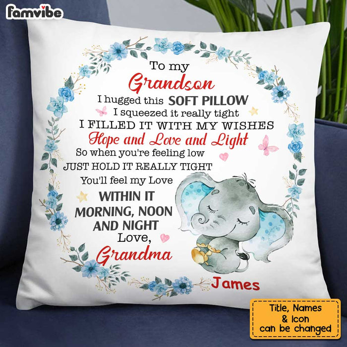 Personalized Elephant To My Granddaughter Hug This Pillow OB103 32O34 1