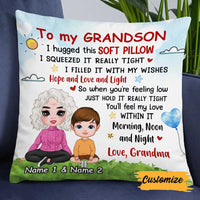 Personalized To Son Grandson Hug This Pillow FB183 95O34 thumb 1