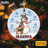 Personalized  Christmas Snowman Grandma Circle Ornament AG267 85O53 thumb 1
