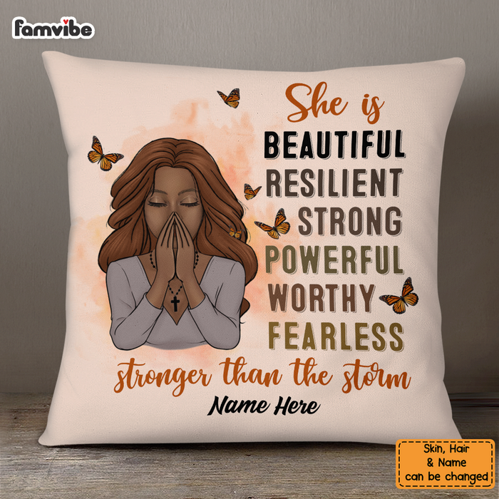 Personalized BWA She Is Stronger Than The Storm Pillow NB271 23O58 1