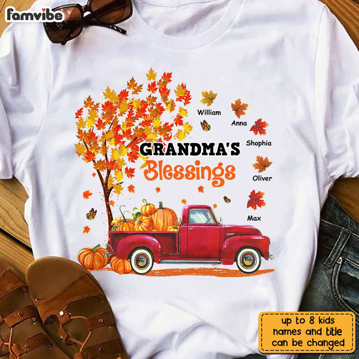 Personalized Grandma Fall Truck T Shirt AG301 30O28 1