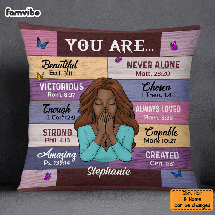 Personalized Daughter Bible Verses God Says You Are Pillow DB23 58O53 1