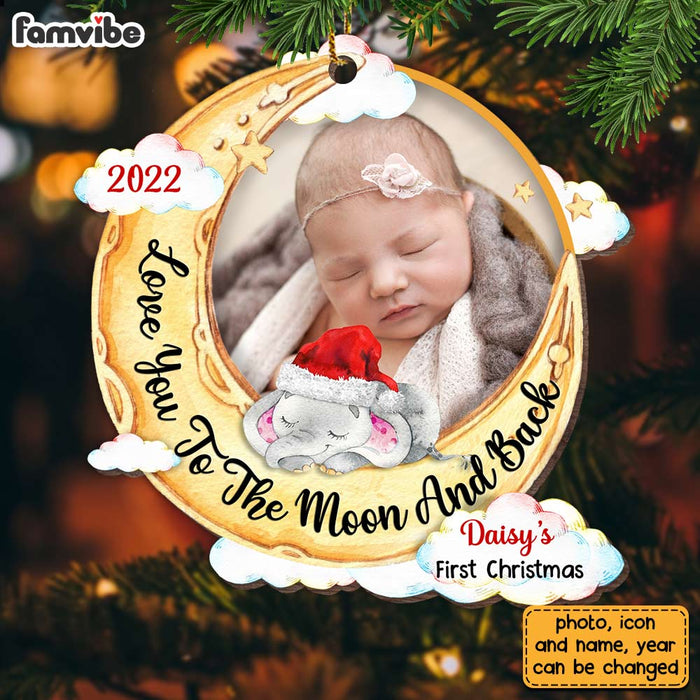 Personalized Elephant Baby First Christmas Ornament OB34 58O28 1