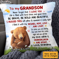 Personalized Granddaughter Grandson Bear Hug This Pillow SB151 32O28 thumb 1