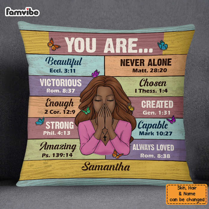 Personalized Bible Verses God Says You Are Pillow NB301 30O47 1