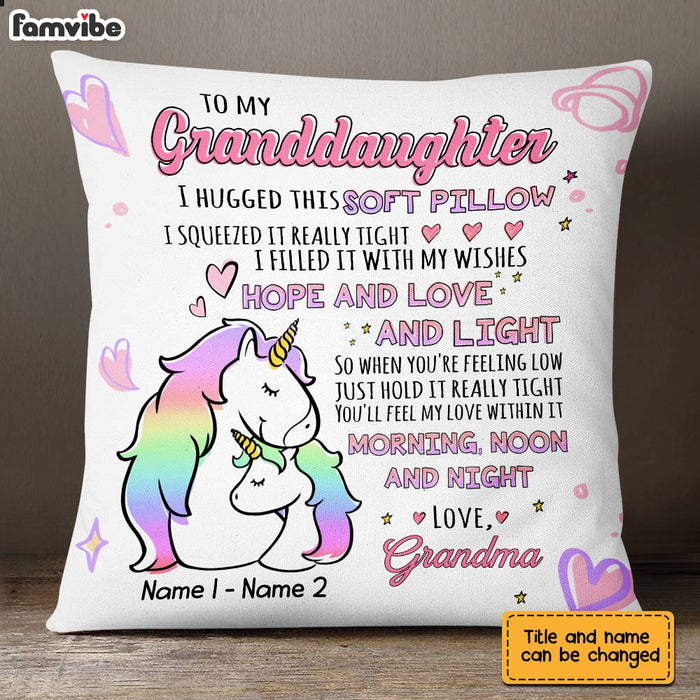 Personalized Mom Grandma Hug This Unicorn Drawing Pillow AP83 23O28 1