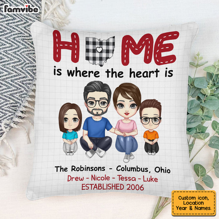 Personalized Family Home Is Where The Heart Is Pillow JN101 58O28 1