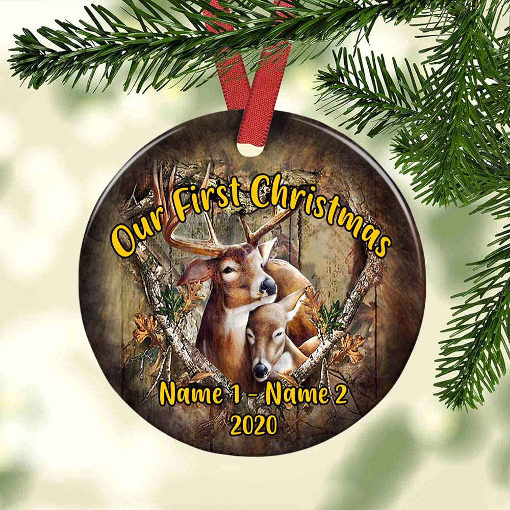 Personalized Hunting Our First Christmas Couple Ornament OB131 65O60