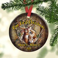 Personalized Hunting Our First Christmas Couple Ornament OB131 65O60 thumb 1