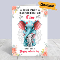 Personalized Elephant Mom Grandma Mother's Day Card MR143 95O28 thumb 1