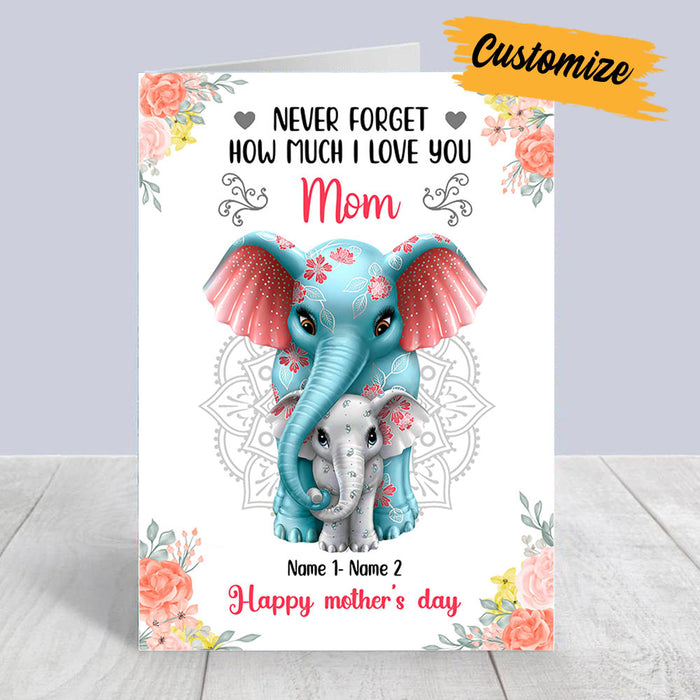 Personalized Elephant Mom Grandma Mother's Day Card MR143 95O28 1