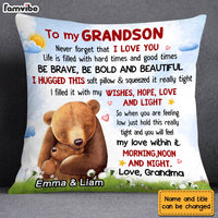 Personalized Granddaughter Grandson Bear Hug This Pillow SB151 32O28 thumb 1