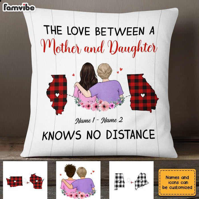Personalized Mom Daughter Long Distance Pillow SB65 85O57 (Insert Included) 1
