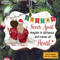 Personalized Christmas Sistas Never Apart Long Distance Benelux Ornament OB81 85O34 thumb 1