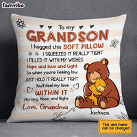 Personalized Mom Grandma Hug This Bear Drawing Pillow AP51 23O28 thumb 1