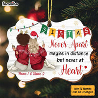 Personalized Christmas Sistas Never Apart Long Distance Benelux Ornament OB81 85O34 thumb 1