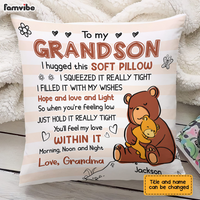 Personalized Mom Grandma Hug This Bear Drawing Pillow AP51 23O28 thumb 1