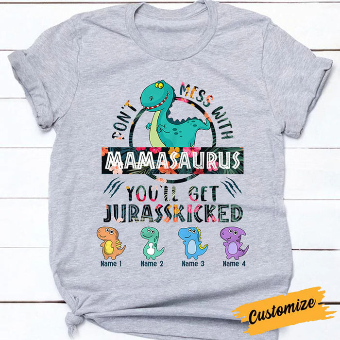 Personalized Mom Dinosaur T Shirt FB105 24O36 1