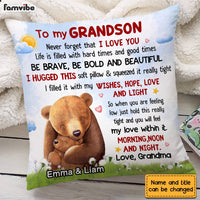 Personalized Granddaughter Grandson Bear Hug This Pillow SB151 32O28 thumb 1