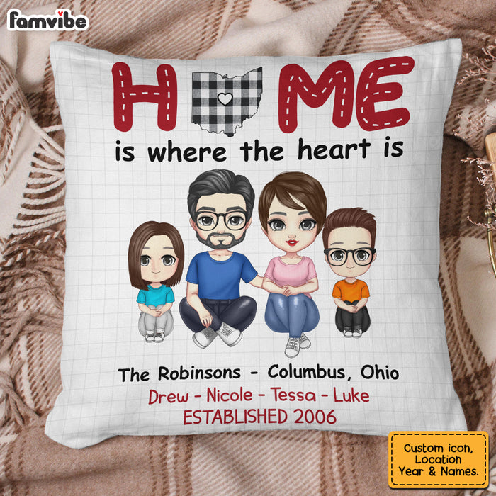 Personalized Family Home Is Where The Heart Is Pillow JN101 58O28 1